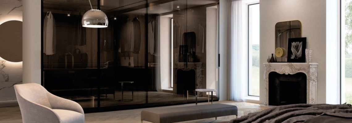 black glass closet