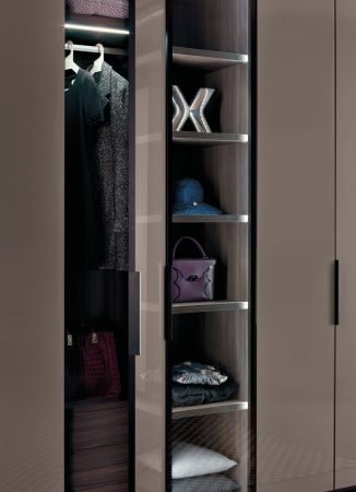 led glass closet