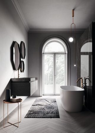 Dark bathroom design idea Black modern bathrooms Patrimonio Home