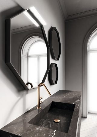 Dark style modern bathrooms Patrimonio Home Orange County