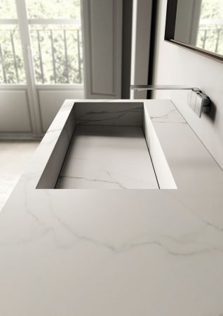 Integrated bathroom countertop sink Patrimonio Home