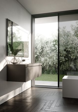 Modern grey bathroom design