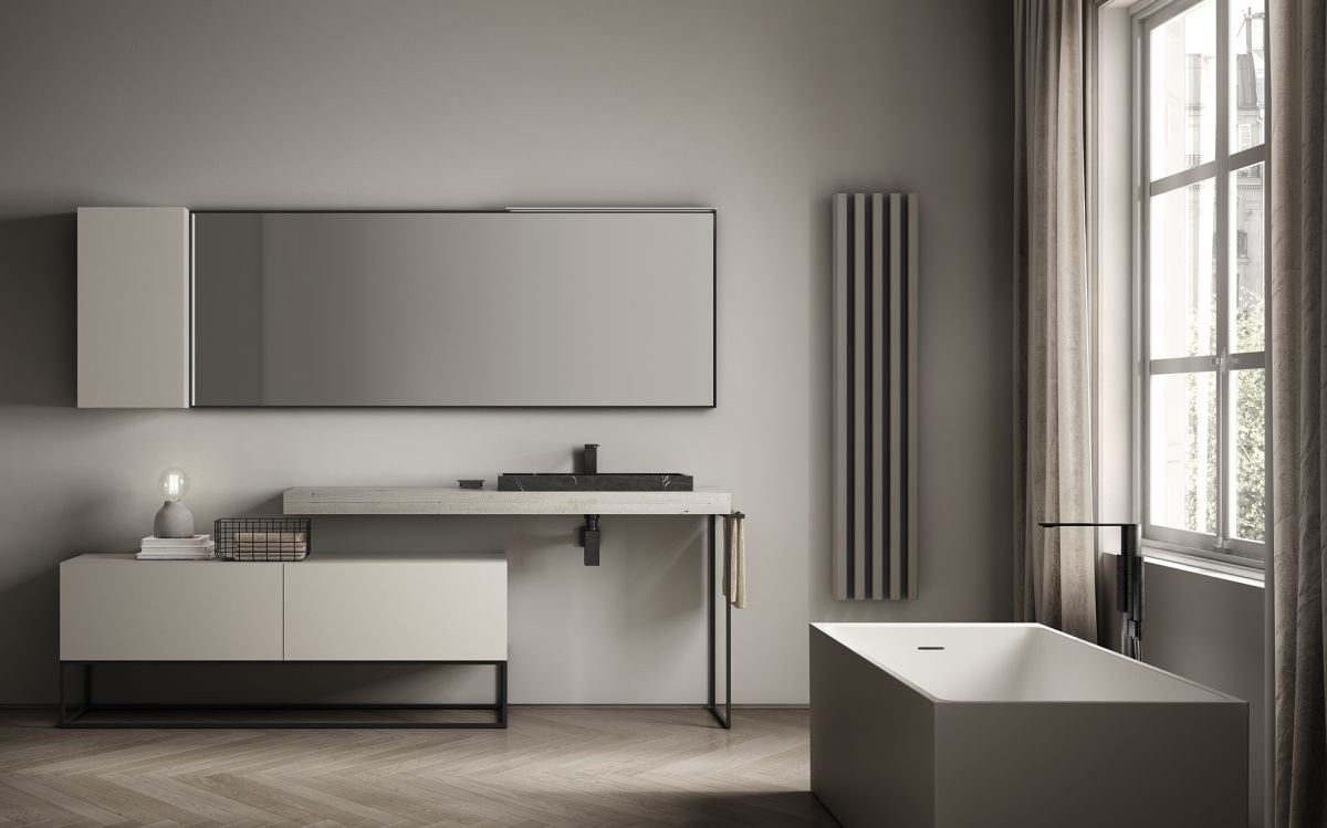 Simple modern bathroom design Patrimonio Home Orange County
