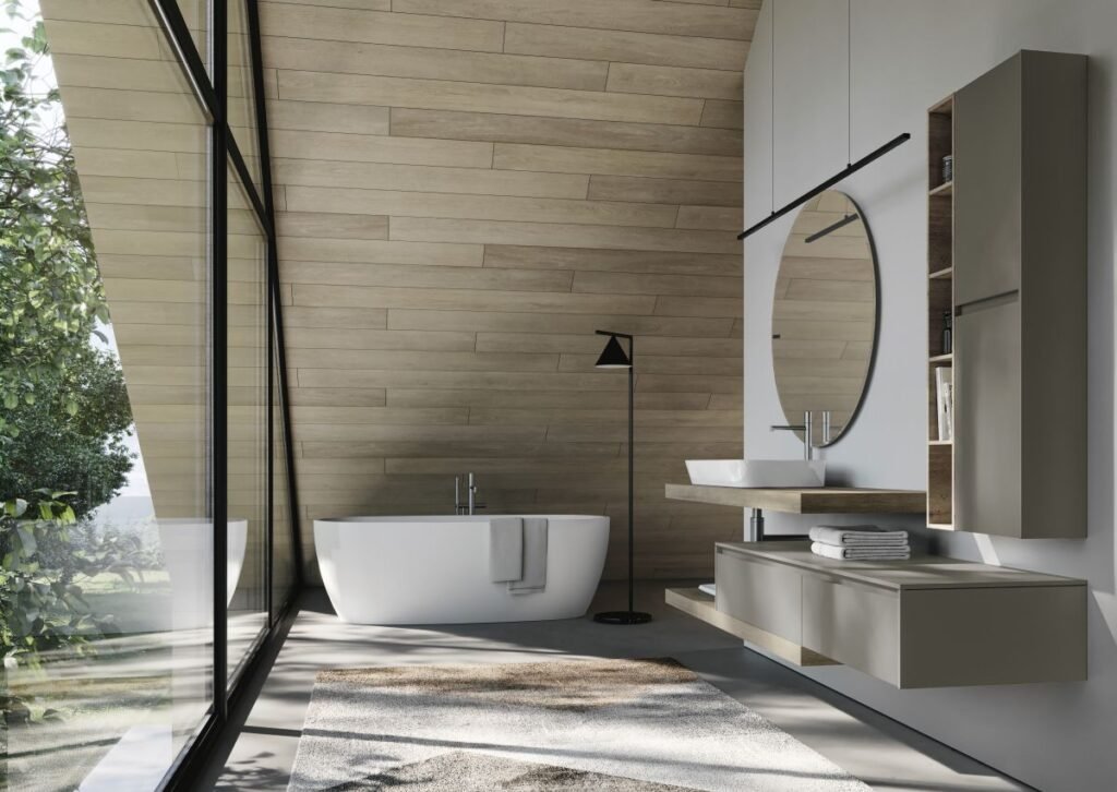 Simple modern bathroom ideas Patrimonio Home Orange County