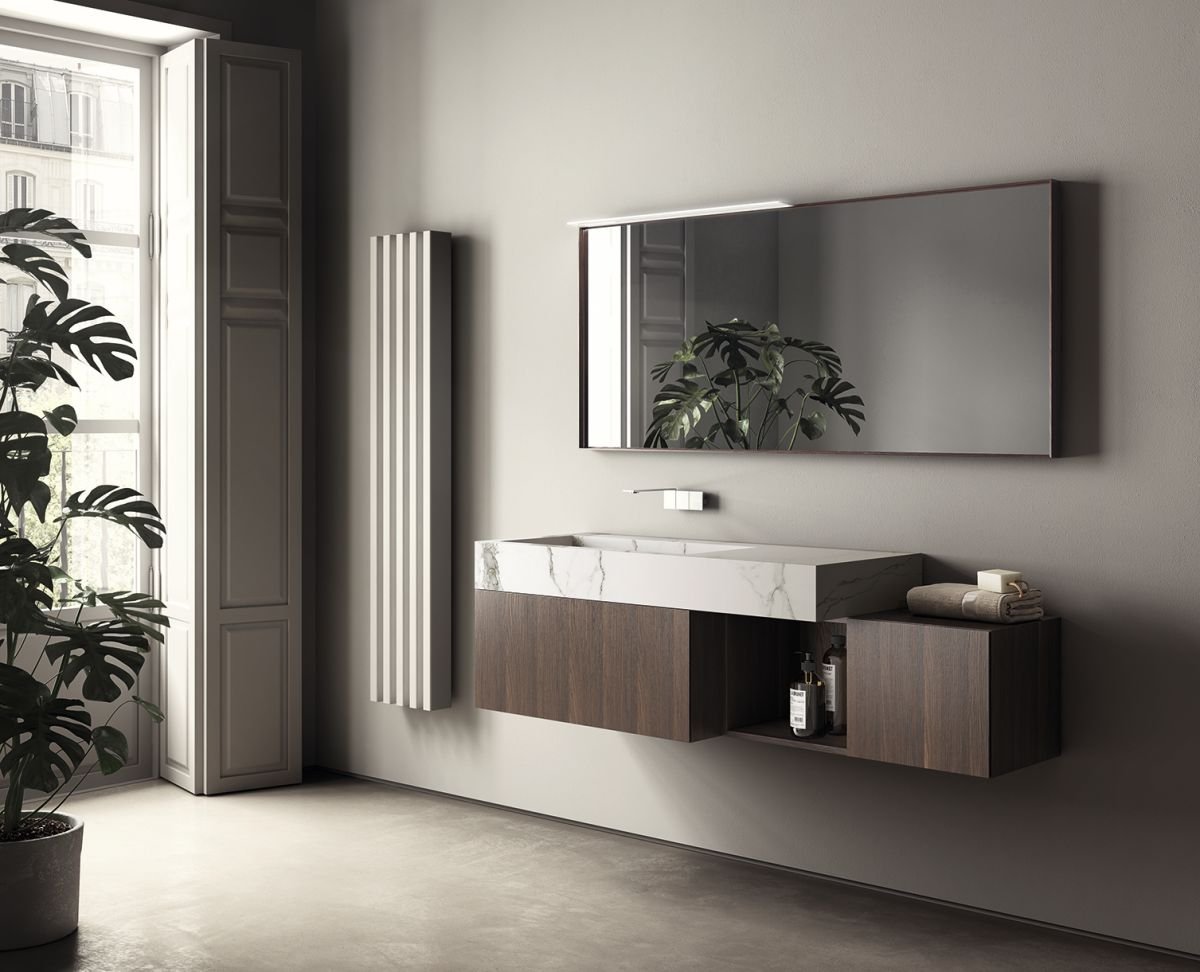 TERMOCOTTO wood luxury single sink bathroom Patrimonio Home LA
