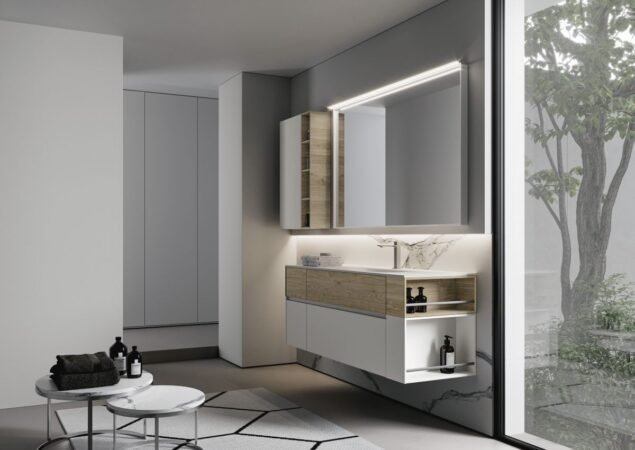 White bathroom cabinets Patrimonio Home