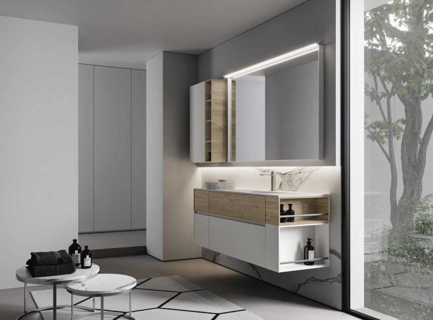 White bathroom cabinets Patrimonio Home