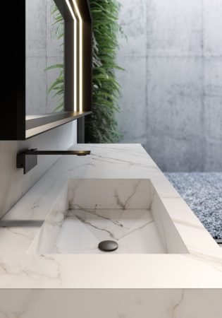 White carrara vanity top Orange County