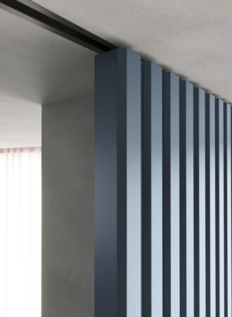 blue wall paneling