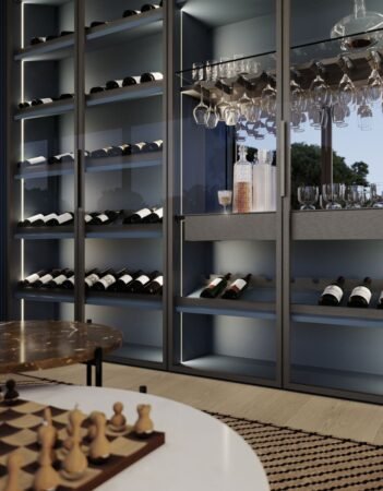 glass wine cabinet