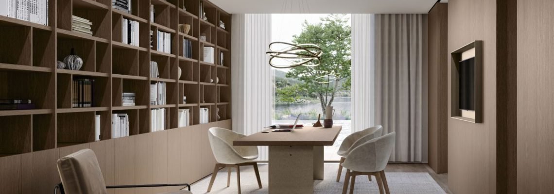 home office shelving and cabinetry