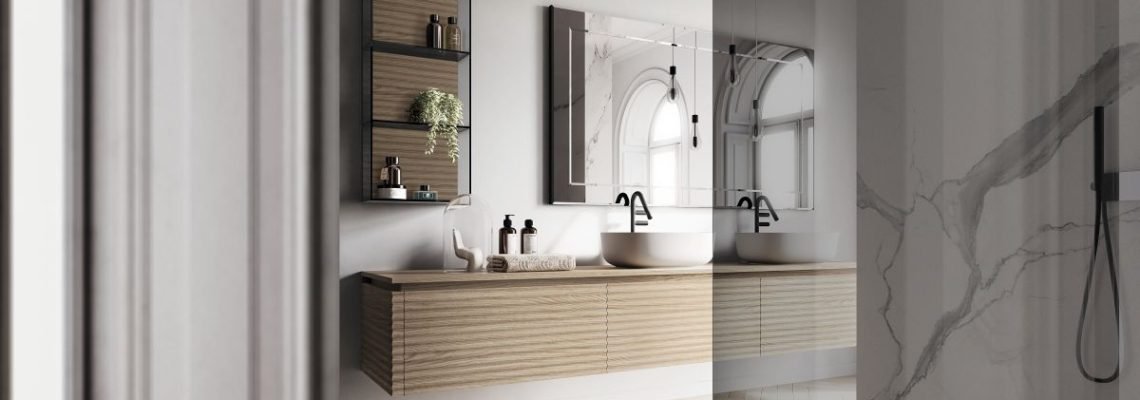 natural wood bathroom cabinetry Patrimonio Home